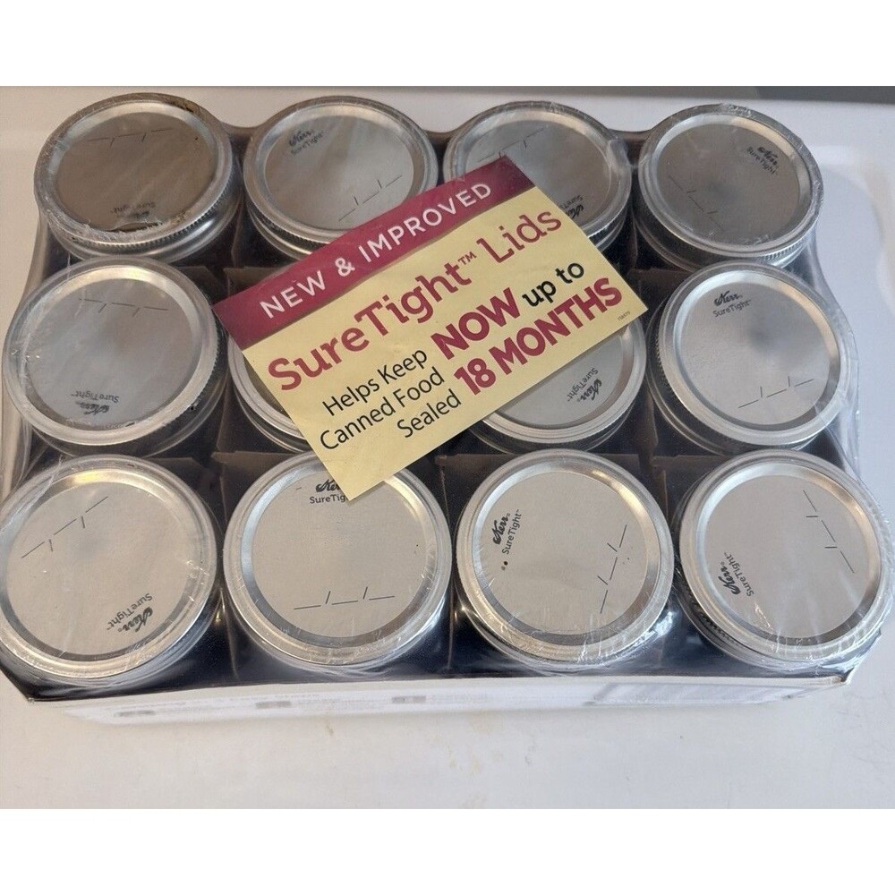 Ball SureTight Regular Mason Canning Jars 12-Pack w/ Lids & Bands Clear